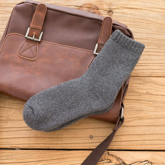 Bunenne Crew Socks Fuzzy Socks for Women Ankle Socks Heavy Wool Socks Medium Tube Socks Thick Warm Hoop Socks Stockings Towel Socks Warm Socks for Women Winter Thick Socks Women Dark Gray One Size
