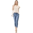 thumbnail image 4 of INSPIRE CHIC Women's Solid Blouse V Neck Ruffle Cap Sleeve Lightweight Work Blouse XS Beige, 4 of 7