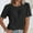Black, variant on YHAJDS Basic Tees Spring Tunic Blouse Women's Short Sleeve Tops Round Neck Solid Color Casual