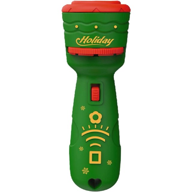 Projector Flashlights for Kids - Slide Projector Flashlight Story Projection Torch - Early Learning Educational Toy with Christmas Designs (Green)