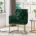 thumbnail image 2 of Christopher Knight Home Fern Modern Tufted Glam Accent Chair with Velvet Cushions and U-Shaped Base, Black and Gold Finish, 2 of 12