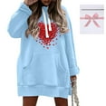 thumbnail image 4 of The Warmy Oversized Hoodie Dress For Women Casual Drawstring Long Sweatshirt With Pocket Fashion Split Hem Long Sleeve Dress for Women plus Size Casual plus Size Summer Maxi Dresses Mesh Sleeve, 4 of 6