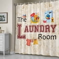 thumbnail image 4 of Laundry Fabric Shower Curtain for Bathroom The Laundry Room Waterproof Polyester Bath Curtain with 12 Hooks Washable Shower Curtain with Grommets 54"x78", 4 of 9