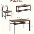 thumbnail image 3 of Qinaqin cm de Profundidadining Mesa Set para 4 Rectangular Kitchen con Bench y 2 Chairs Anchoine Rack Almacenamiento Benches en Rústico Marrón Pequeño Space Apartments, 3 of 7