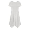 thumbnail image 7 of CFLVAEK Womens Dresses Elegant Petal Short Sleeve Summer Dress with Pockets Loose Fit Irregular Hem Midi Dresses White XXL, 7 of 7