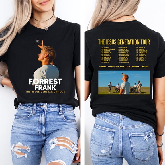 2-sided Forrest Frank The Jesus Generation Graphic Tee, Vintage Style Concert Shirt
