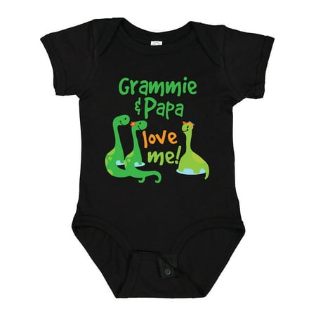 

Inktastic Grammie and Papa Love Me Dinosaur for Grandson Gift Baby Boy Bodysuit