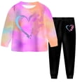 thumbnail image 2 of TAmten 1T 2T 3T 4T 5T 6T Toddler Baby Girl Fall Clothes Set Long Sleeve T-shirt Tops Pants Little Kids School Wear Outfits 2Pcs(Purple,2-3 Years), 2 of 7