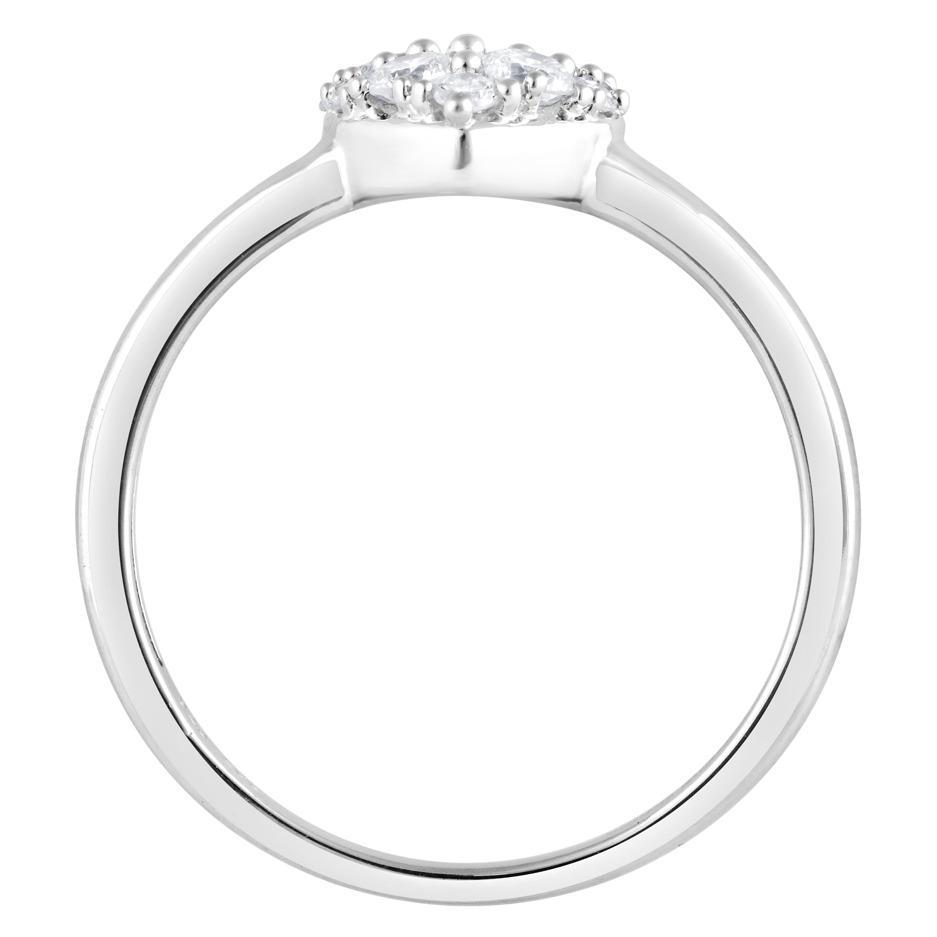 Unique Moments 1/3 Ct Lab Grown Diamond Love Heart Ring in Silver for Women (H-I, SI-I1)