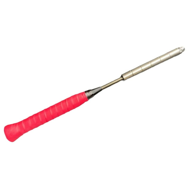 Entrenador de swing de raqueta de bádminton con cinta de agarre para entrenamiento de impacto de velocidad Rojo