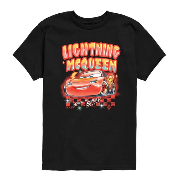 Cars - Lightning McQueen Graffiti - Youth Boys Short Sleeve Graphic T-Shirt