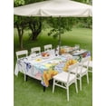 thumbnail image 3 of Spring Easter Outdoor Tablecloth - 54x80 Inch Rectangle Dining Table Cover, Watercolor Floral Rabbits Eggs Butterflies Wood Waterproof Outdoor Table Cloth with Umbrella Hole & Zipper for Picnic/Patio, 3 of 7