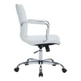 thumbnail image 5 of LeisureMod Harris Modern Adjustable Swivel Leather Task Office Chair with Tilt and Ergonomic Design, White, 5 of 9