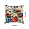 thumbnail image 2 of Luxcidy 4th of July Pillow Covers 18x18 Inch, Independence Day Fourth of July Floral Throw Pillow Covers, America USA Holiday Pillow Case Independence Memorial Day Decorations for Home Sofa Couch, 2 of 6