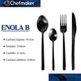 thumbnail image 2 of Set Juego De Cubiertos Chefmaker Acero Inoxidable Negro 16 Piezas Premium Moderno minimalista, 2 of 3