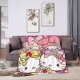 thumbnail image 3 of Hello Kitty Throw Blanket, Cozy Flannel Blankets For Boys Girls, Super Soft Warm Blanket For Couch Sofa Bed, 3 of 9