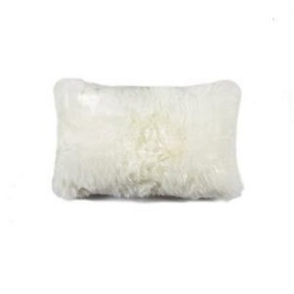 12" x 20" x 5" Natural Sheepskin  Pillow
