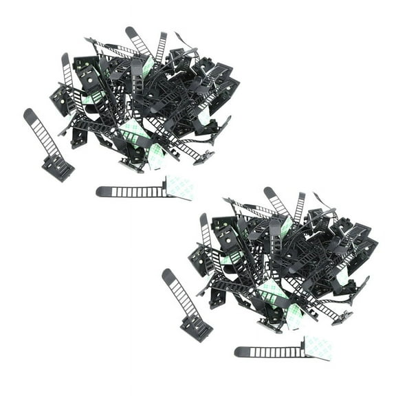 100Pcs 2 Sizes Adjustable Self-Adhesive Nylon Cable Ties Cord Clamp for wire management, Large and Small