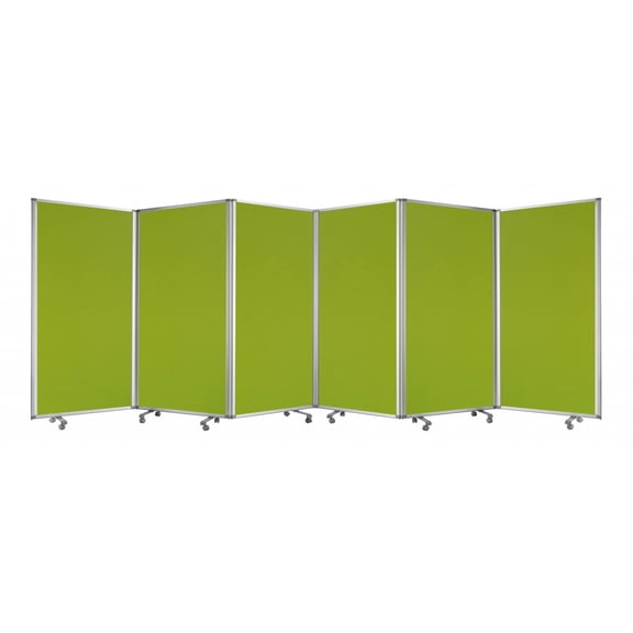 212" x 1" x 71" Green, Metal, 6 Panel, Screen