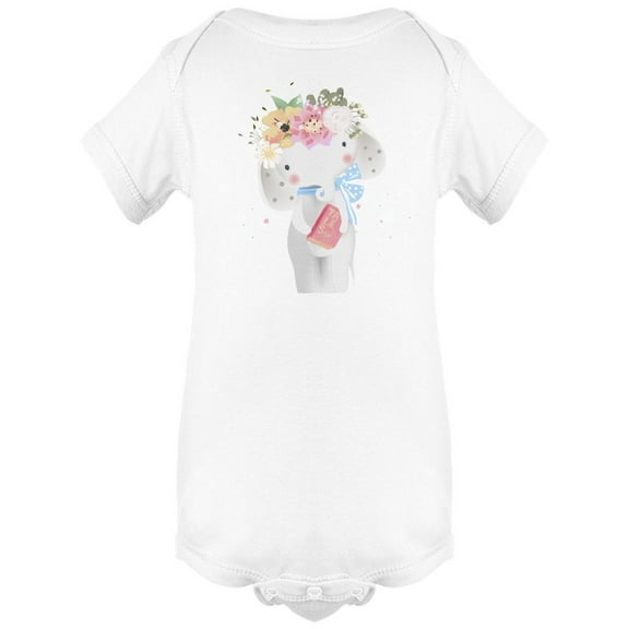 Baby Elephant With Tale Book Bodysuit Infant -Image by Shutterstock,  6 Months