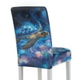 thumbnail image 2 of Xoenoiee Galaxy Turtle Flower Print Dining Chair Covers Stretch Chair Slipcovers Anti-Slip Covers for Dining Chair Removable Washable Parsons Kitchen Chair Covers, 1 Set, 2 of 7