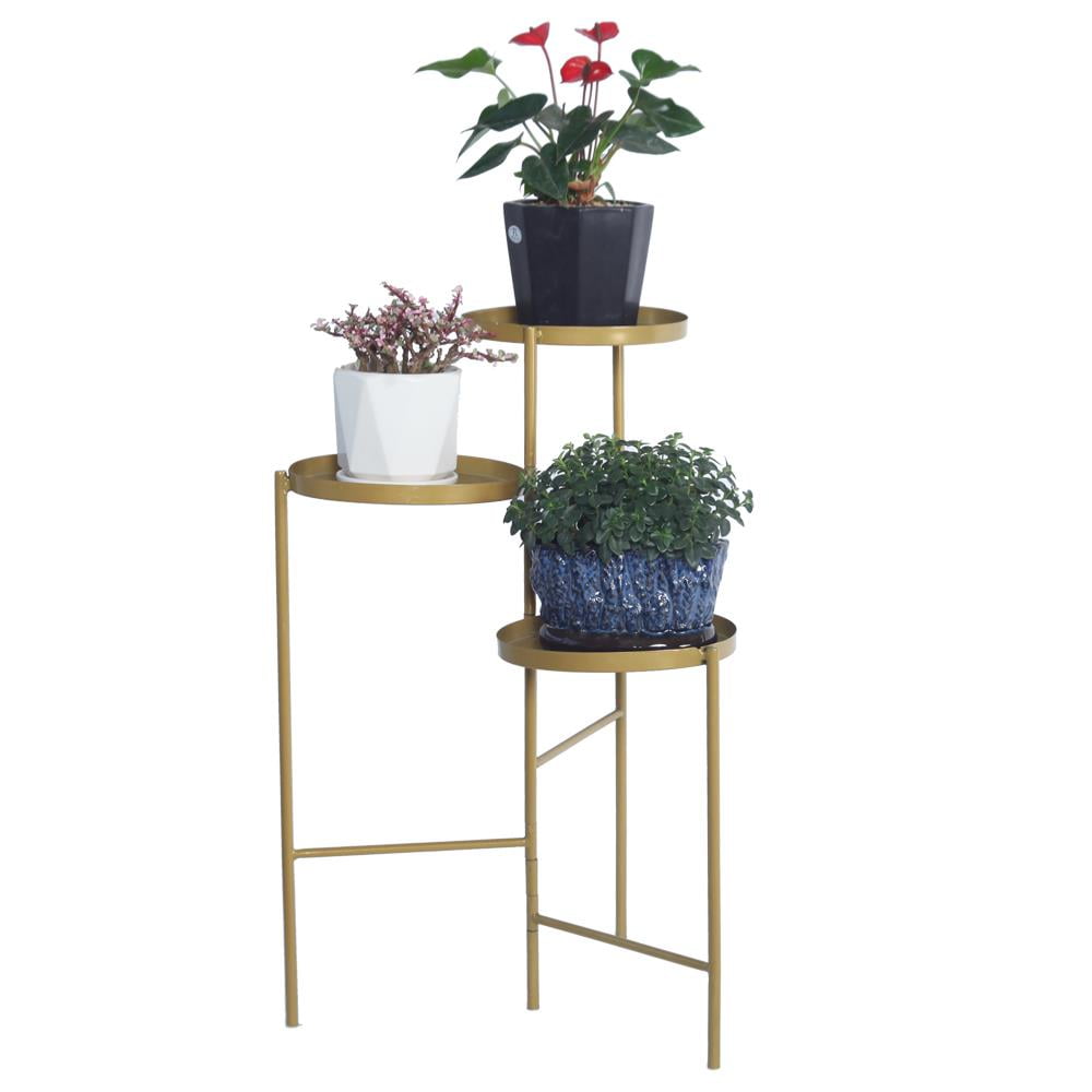 Ktaxon TriLevel Metal Plant Stand, Gold