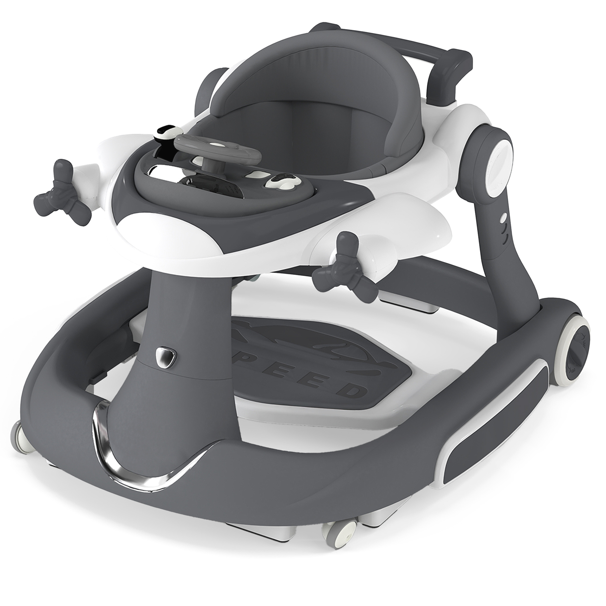 AILEEKISS 5-in-1 Musical Baby Walker, Gray photo 1