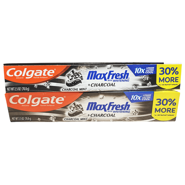 Colgate Total Whitening + Charcoal Toothpaste, Mint Toothpaste, 2.5 Oz