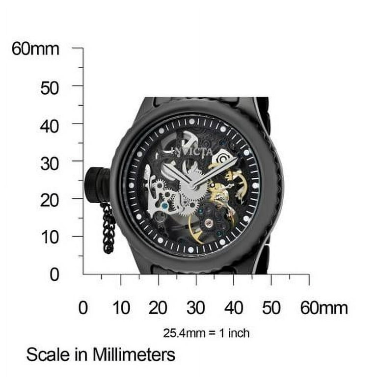 Men's 1927 Russian Diver Mechanical Black Skeleton Dial Black