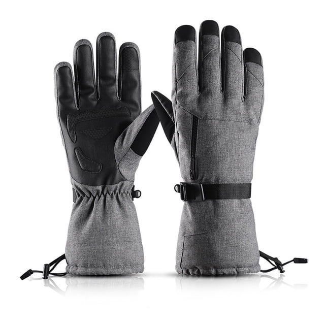 Toystoory 1 par de guantes impermeables de invierno para ciclismo, guantes cálidos con pantalla táctil para bicicleta, guantes cálidos para Ciclismo gris M