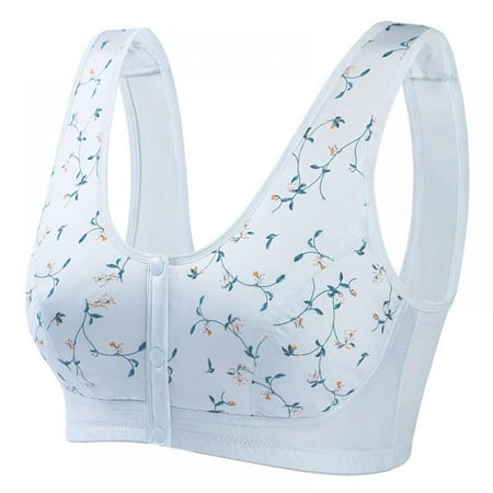 

Front Button Bra Convenient Front Button Bra Front Closure Sports Bras Women Cotton Ultra Soft Cup Everyday Sleep Bras Front Closure Cotton Sports Bras for Women Girls