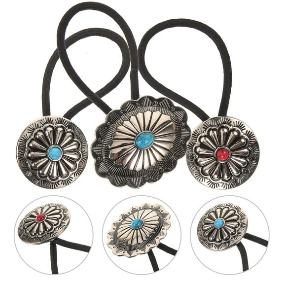 OUNONA 3Pcs Ponytail Holders for Thick Hair Elastic Hair Bands in Assorted Colors Decorative Use