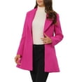 thumbnail image 4 of Unique Bargains Women's Turn Down Collar Buttoned Casual Mid-Long Winter Coat M Hot Pink, 4 of 6