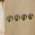 thumbnail image 2 of 4pcs Shell Shape Wall Hook Punch Free for Bathroom Kitchen Supplies, 2 of 7