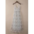 thumbnail image 4 of ABPHQTO Vestido largo de mujer con forro de gasa con aplicaciones blancas y aberturas altas, 4 of 5