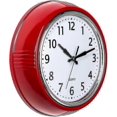 thumbnail image 1 of Retro Wall Clock 10 Inch Red Kitchen 50"s Vintage Design Round Silent Non Ticking Battery Operated Quality Quartz Clock, 1 of 5