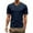 Navy, variant on Men's Fashion V Neck Lapel Collar Short Sleeve T-Shirt Summer Casual Comfortable Breathable Oversized Tee Trendy Stylish Mens T-Shirts Solid Color Sleeve Casual Crew Neck Basic Tees