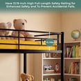 thumbnail image 6 of UIOWIO Triple Bunk Bed Twin over Twin with Trundle, Includes 3 Twin Size 6" Green Tea Memory Foam Mattresses, Convertible Metal Frame with Ladder and Guardrail, for Teens and Adults, Black, 6 of 11