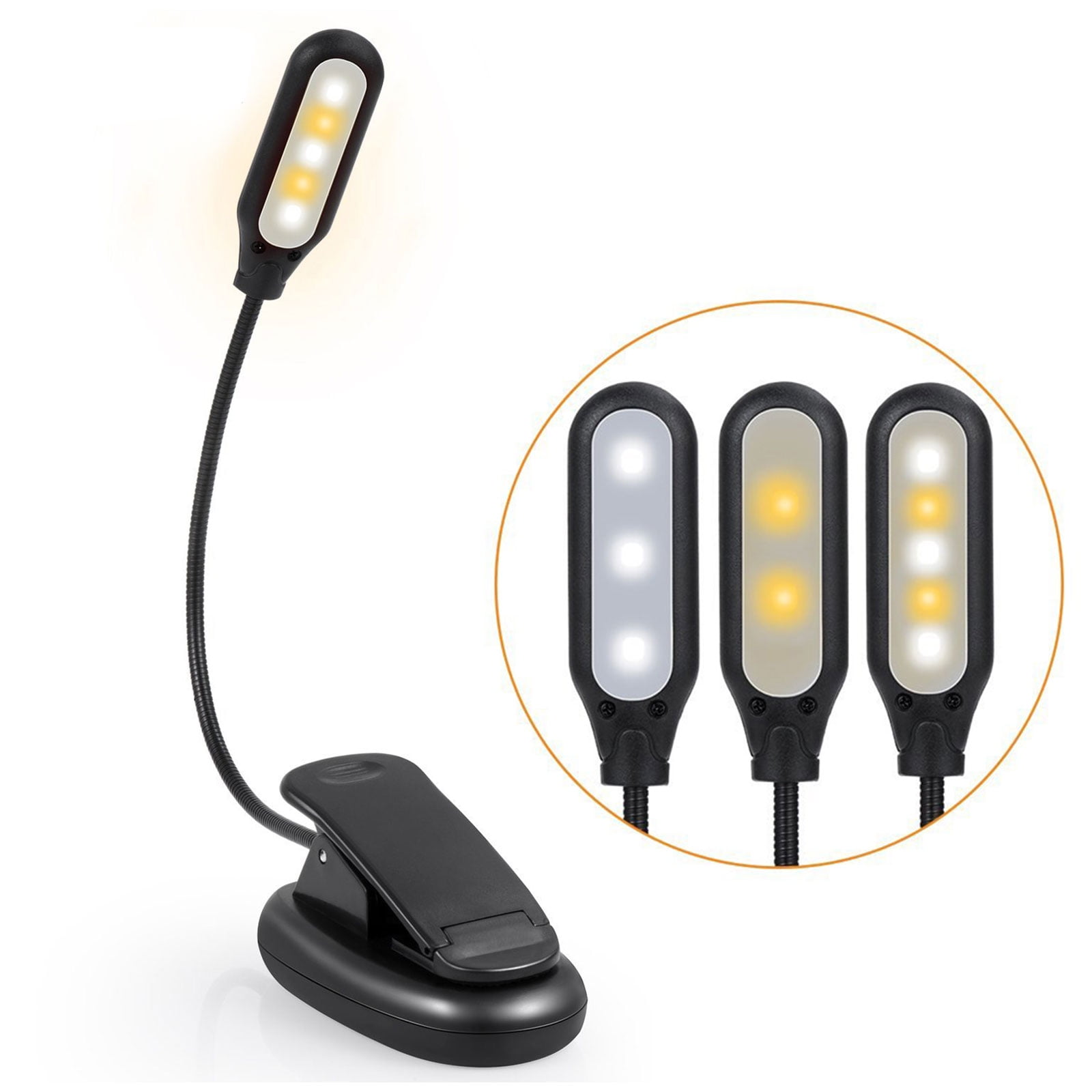 Rechargeable Book Light 5 LED Clip-on 