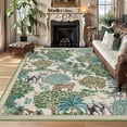 thumbnail image 2 of Hasoo Beige Washable Area Rugs 5' x 7' Rug for Living Room Floral Modern Non Slip Throw Indoor Carpet, 2 of 5