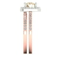 thumbnail image 3 of 1.58 ct Brilliant Round Cut Natural Morganite 14k Rose/White Gold Halo Solitaire with Accents Engagement Bridal Wedding Ring Band Set size 4.5, 3 of 7