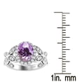 thumbnail image 3 of Sterling Silver with Natural Amethyst and White Topaz Halo Ring, 3 of 3