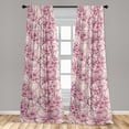 thumbnail image 2 of Sakura Window Curtains, Nude Color Palette Drawn Cherry Blossom Pattern with Lines Botany Art, Lightweight Decor 2-Panel Set with Rod Pocket, Pair of - 28"x95", Rose Pale Pink Dried Rose, by Ambesonne, 2 of 3
