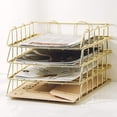 4-Tier Stackable Paper Tray Desk Organizer, Workspace Decorative ...