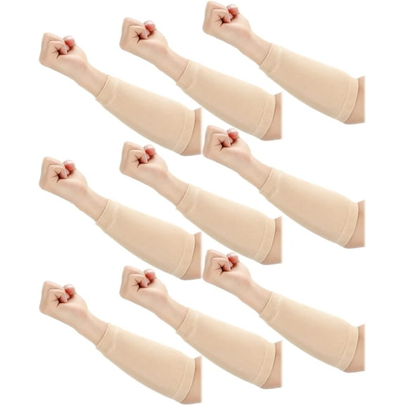 ZDWQFA Arm Protector Elderly Protective Sleeves for Thin Skin and Bruising, Beige, 18 count