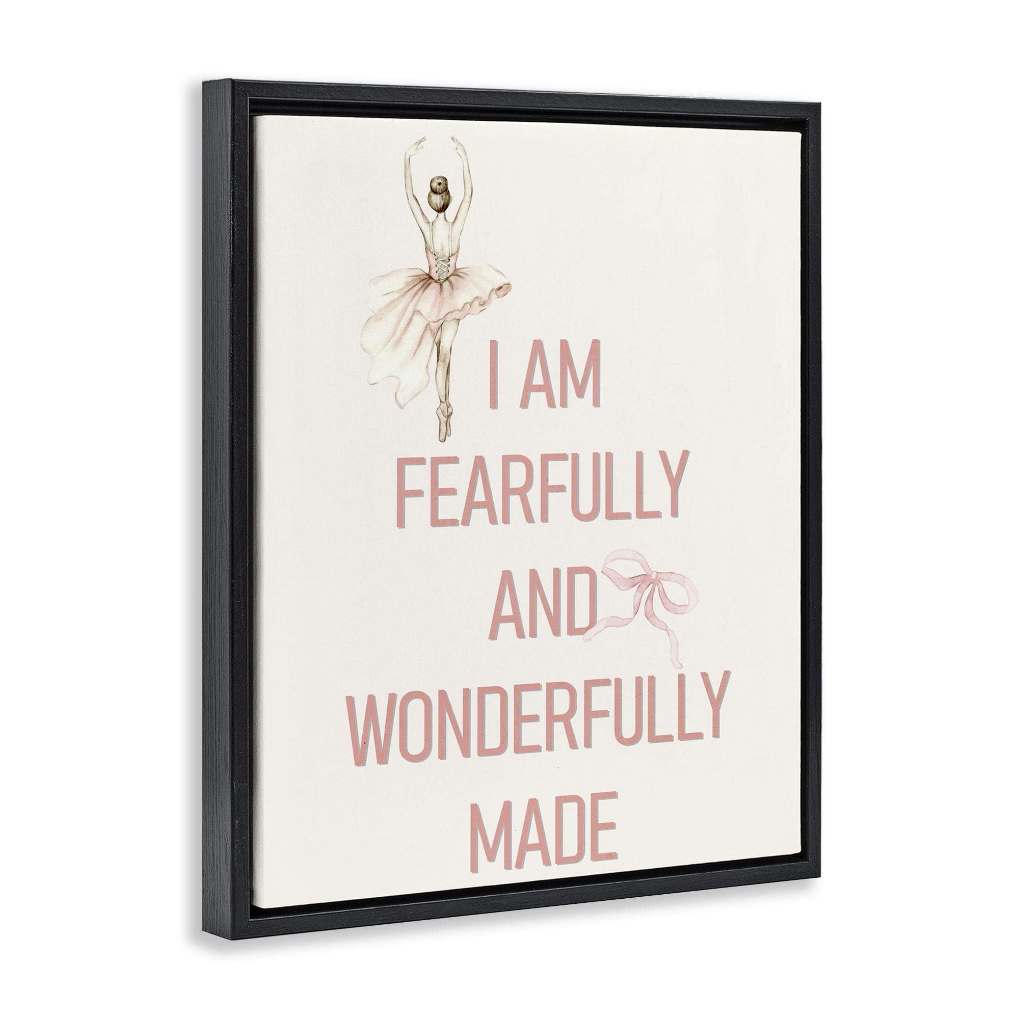Wonderfully Made Ballerina Black Framed Floater Canvas Wall Art, design by Kim Allen