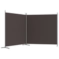 thumbnail image 3 of vidaXL 2-Panel Room Divider Brown 348x180 cm Fabric, 3 of 5