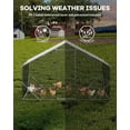 thumbnail image 3 of Large Metal Chicken Coop, Chicken Run for 6/10 Chickens, Outdoor Walk in Poultry Cage with Waterproof and Anti-UV Cover, 6.6 x 9.8 x 6.6 Ft, 3 of 6