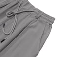 thumbnail image 7 of Yaoyar Mens Lightweight Trousers Solid Color Spring Summer Thin Style Imitation Linen Casual Straight Leg Tie String Solid Color Drawstring Long Pants, 7 of 7