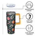 thumbnail image 3 of 30oz Winter Tumbler with Lid and Straw, Stainless Steel Cup with Handle Plaid Travel Coffee Mug, Christmas Gifts, 3 of 5